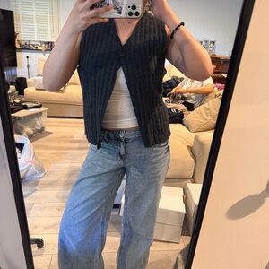 Ann Taylor Charcoal Sleeveless Knit Vest